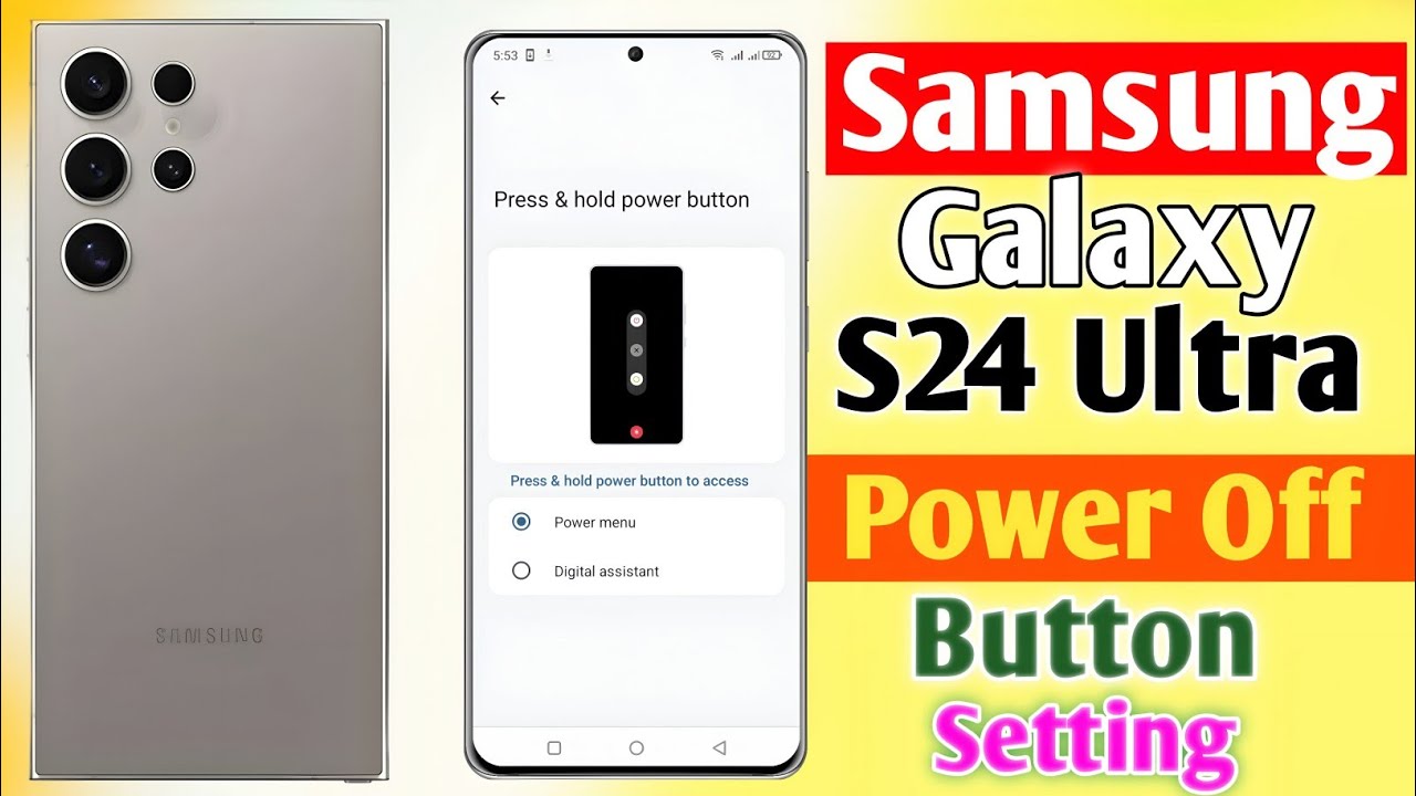 How To Samsung Galaxy S24 Ultra Power Button Setting || Samsung SM ...