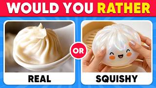 Would You Rather - Real vs Squishy Edition 🧈🌭🥟 Quiz Dino screenshot 5