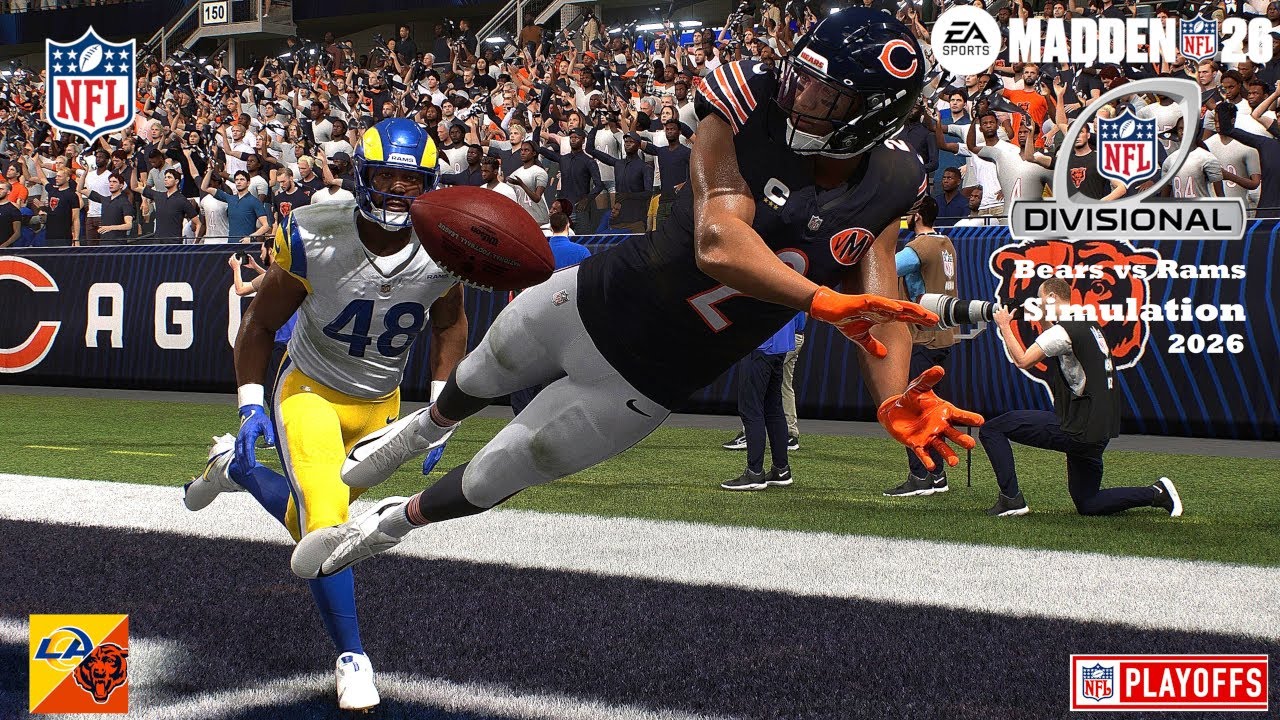 Madden 26 Chicago Bears vs Los Angeles Rams Divisional Round Playoffs Simulation 2026 PS5 Game Play