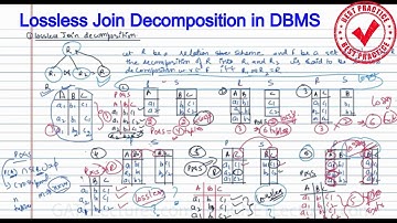 LOSSLESS JOIN DECOMPOSITION | lossless join decomposition in DBMS | database management system