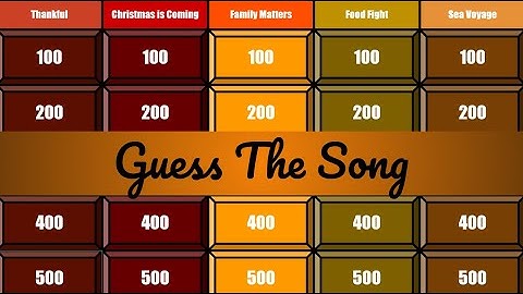 Guess the Song: Jeopardy-Style Music Quiz (Thanksgiving Edition #2)