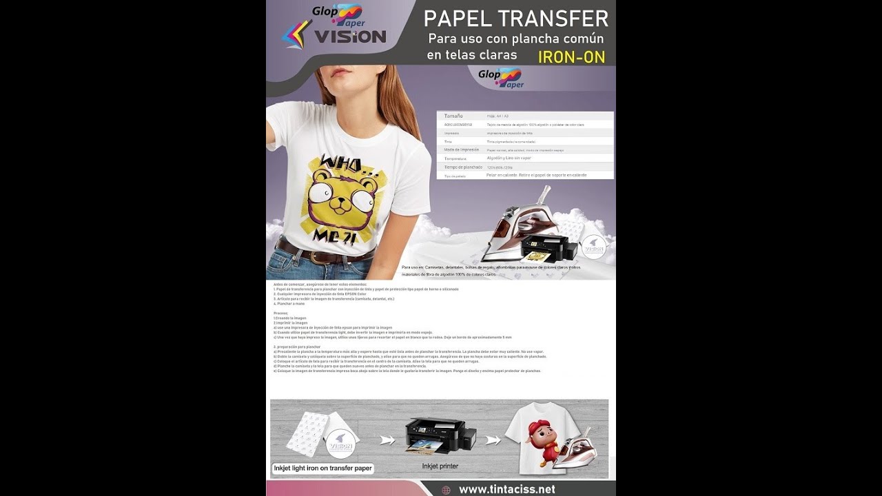 Qué tipo de papel transfer se puede usar para las transferencias de  camisetas con plancha?