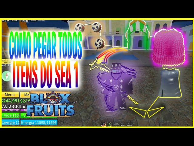 🔥🎩😎[2022] COMO OBTER TODOS OS ITENS DO SEA 3 NO BLOX FRUITS 😎🔵 