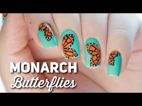 Monarch Butterfly Nail Art