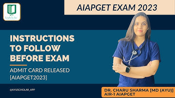 | Instructions to Follow Before Exam | Admit Card Released [AIAPGET2023] | #aiapget2023 #admitcard