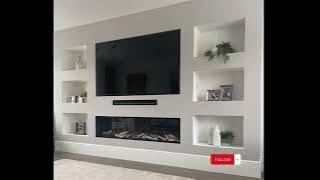 41- Wonderful gypsum board TV wall units/Ideas 2023