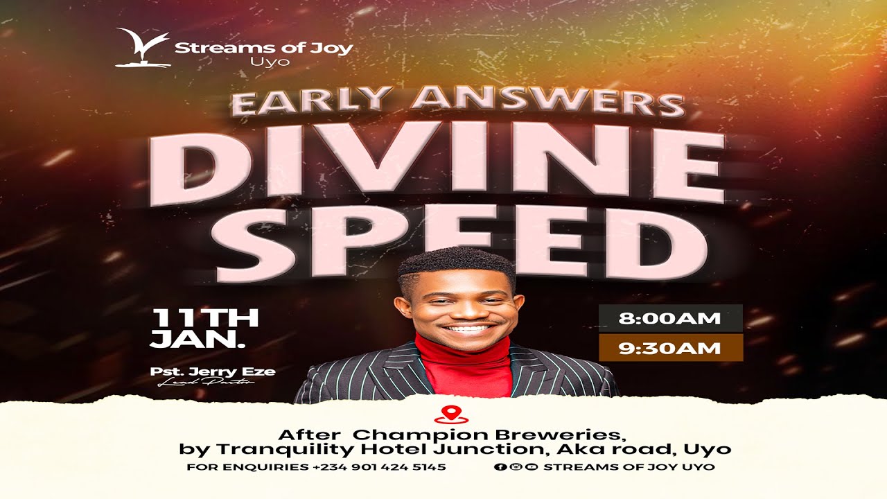 EARLY ANSWERS - DIVINE SPEED || SUNDAY SERVICE || 11TH JANUARY 2026