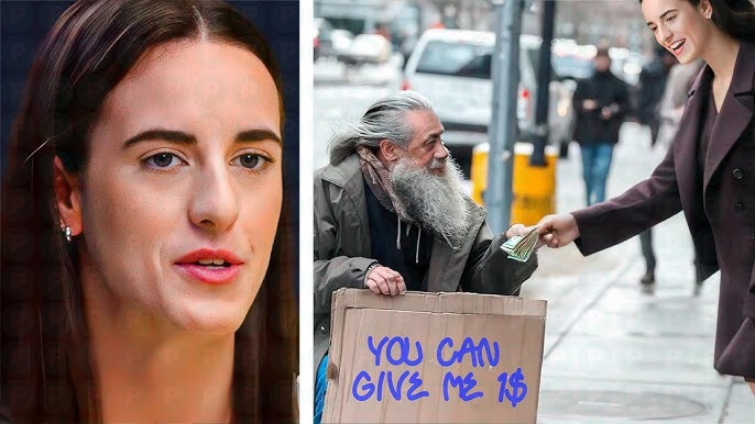 Homeless man asks Big Shaq "can you give me 1$" Caitlin Clark's response is  Shocking