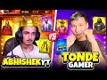 Tondegamer  vs abhishek yt  biggest collection war   garena free fire 