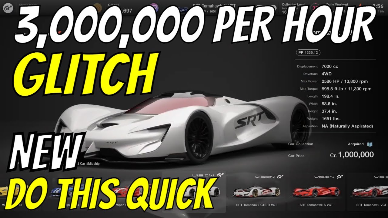 Gran Turismo 7 Money GLITCH FOUND (1,000,000 Per Hour) : r/GranTurismo7