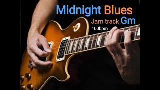 Video thumbnail of "Midnight Blues Backing Track in Gm - jam track 100bpm"
