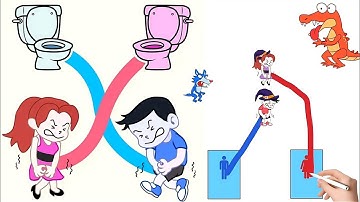 Toilet Rush Race: Draw Puzzle - Gameplay Walkthrough All Levels
