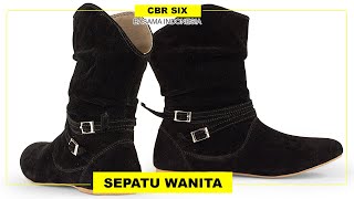 SEPATU BOOT FASHION WANITA | Boot Flat - CBR Six RMC 009 Bhn Sintetis