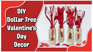 💖 Dollar Tree DIY Valentine&#39;s Day Decor | Lighted Vases | Farmhouse Any Style | Simple Home Decor