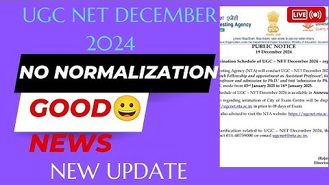 GOOD NEWS NO NORMALIZATION in UGC NET DEC 2024 EXAM 😱😱#video #viral #feed #ugcnetdec2024 #ugcnetexam