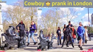 19) Statue moving in real life in London.The London Cowboy 🤠Living statue Prankster.