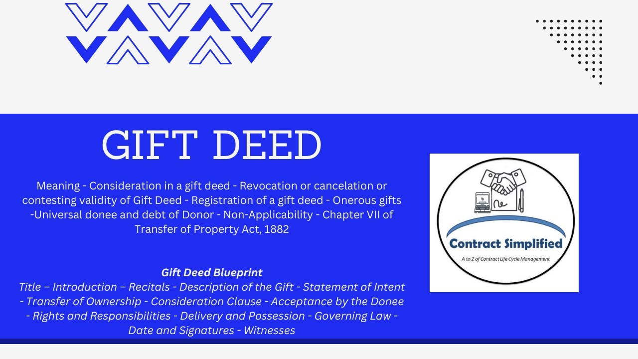 Meaning and Requirements for Gift Settlement Deed.