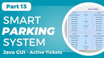 Smart Parking System GUI using Java Swing - Show Active Parking Tickets (Part 13)