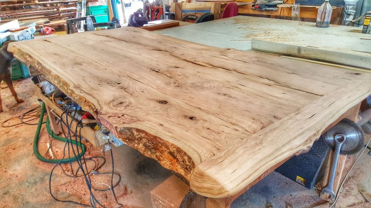 Making A Cherry Wood Table From A Log Youtube