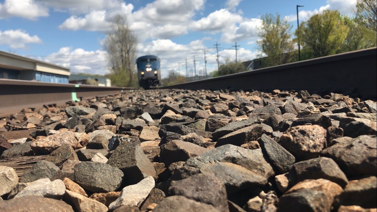 Amtrak 63 runs over my camera and out! - YouTube