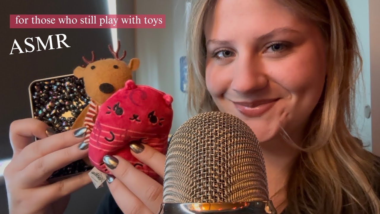 ASMR tapping & scratching on toys (new & old triggers, soft sounds, tingly, gentle whispers)