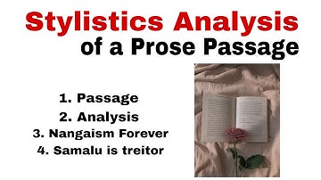 Stylistic Analysis of a Text| Stylistic Analysis of a Prose| Stylistic Analysis of a Prose Passage.
