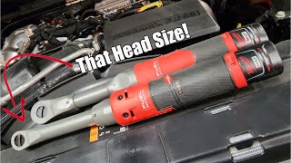 Smallest Head Size! Milwaukee Tool M12 FUEL 3/8&quot; and 1/4&quot; Extended Reach High-Speed Ratchet 2569-21