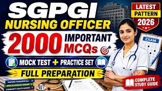 SGPGI Nursing Officer Exam 2026 PDF Book | 2000 MCQs + Mock Test + Practice Set #GovernmentJobs