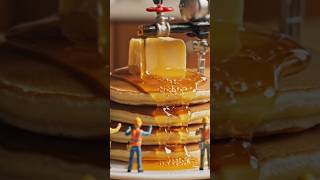 Tiny workers making pancakes 🥞👷‍♂️ #tinyworkers #minibuilds #minibuilds #oddlysatisfying
