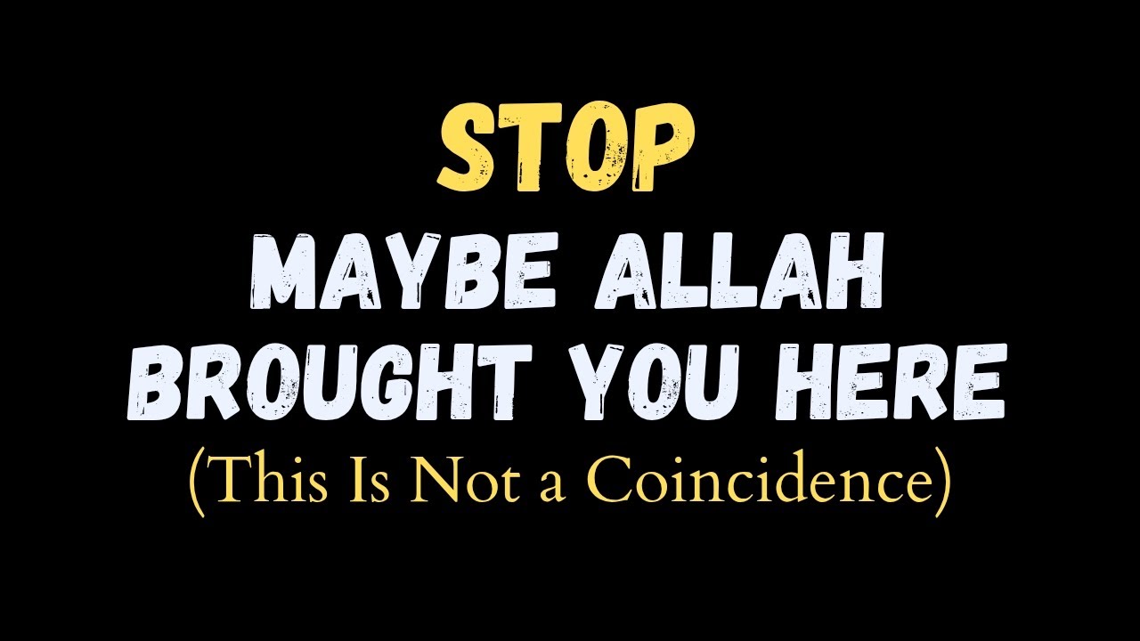 Maybe Allah Brought You Here for a Reason ☝️