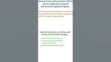 What is presentation system?   #presentation #powerpoint #application #computeroperator #exam #psc