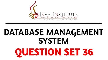 Question Set 36 | Database Management System | Java Institute