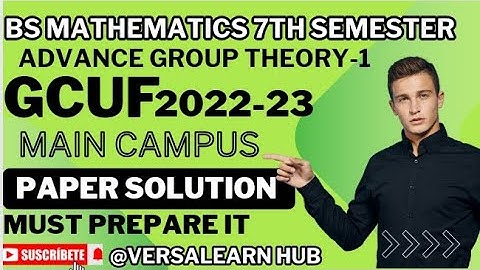 Advanced Group THEORY-1 main campus paper solution 2022-23 #2024 #versalearnhub #papersolution