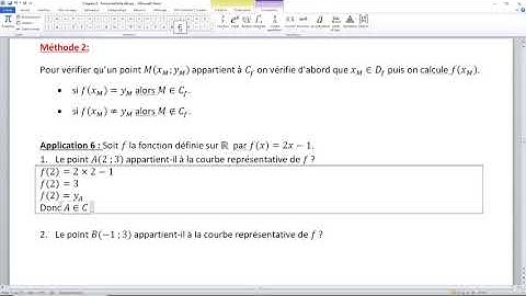 Chapitre 2 - Etude de fonctions - Appartenance d