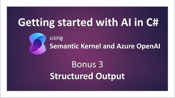 Getting Started with AI in C# (Bonus 3 -  Structured Output) [Legacy: See description]
