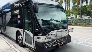 Broward County Transit: 2011 NABI 60-BRT Hybrid #1158 On Route 72 @ Highway A1A & NE 36th St