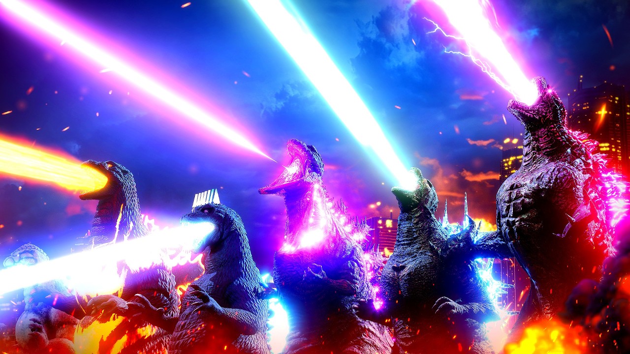 EVOLUCIÓN de GODZILLA y su ALIENTO ATÓMICO: Comparación (1954-2024)