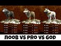 The wolf  noob vs pro vs god