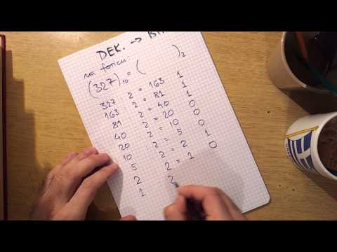 Pretvaranje dekadnih brojeva u binarne
