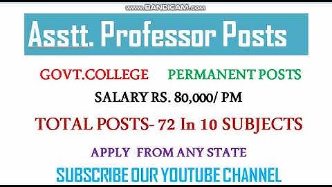NEW ASST PROFESSOR PERMANENT VACANCY 2023 II APPLY FROM ANY STATE II NO FEE - ST, SC, PWD, FEMALES