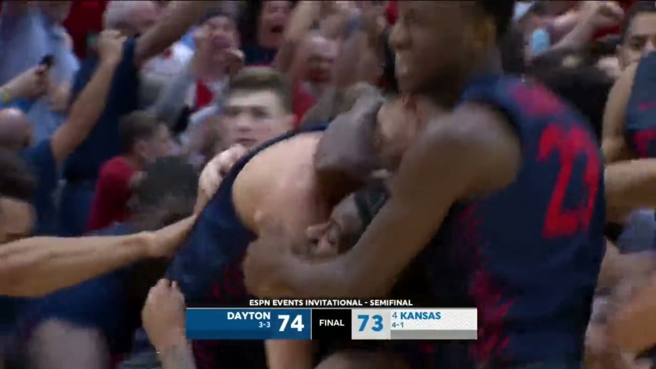 Watch: Dayton upsets No. 4 Kansas on wild buzzer beater