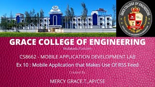 GRACE COE – CSE– MAD LAB– EX NO :10 – WRITE A MOBILE APPLICATION THAT MAKES USE OF RSS FEED screenshot 4