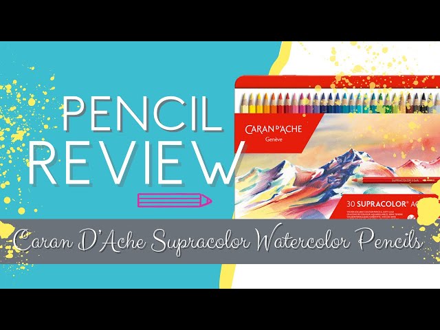 Caran D'Ache SUPRACOLOR WATERCOLOUR PENCILS swatches, sketchbook pages and  making watercolour art 