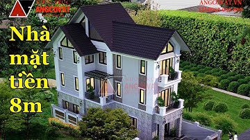 Mẫu nhà 3 tầng mặt tiền 8m hiện đại diện tích 90m2