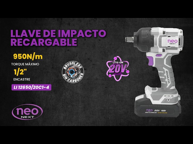 LLAVE DE IMPACTO RECARGABLE - 950N/m - LI 12650/20 C1-4 - YouTube