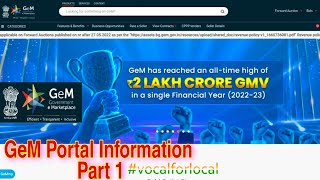 GeM Portal complete information part 1 | with practical Demo