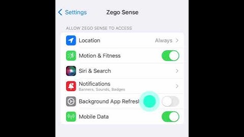 Zego Sense app - How to turn on background app refresh in settings (Apple - iOS)
