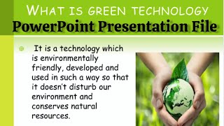 PPT ON GREEN TECHNOLOGY #youtube #calligraphy #viralvideo #ytviral #green #technology #ppt #ytviral