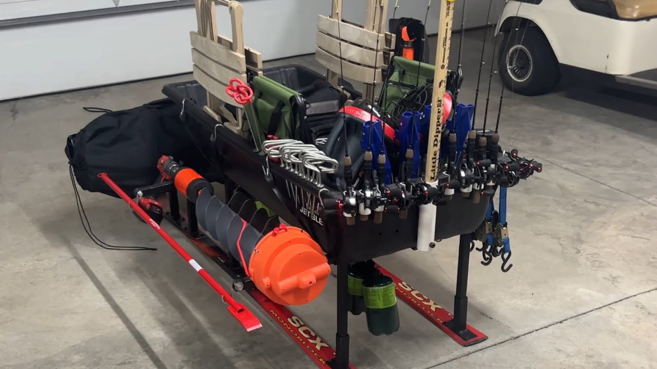 How to: How I Setup And Organize My DIY Ice Fishing Sleigh Custom Jet Sled  (Smitty Sled) 