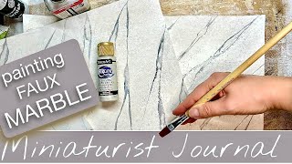 Painting faux marble for a dollhouse floor